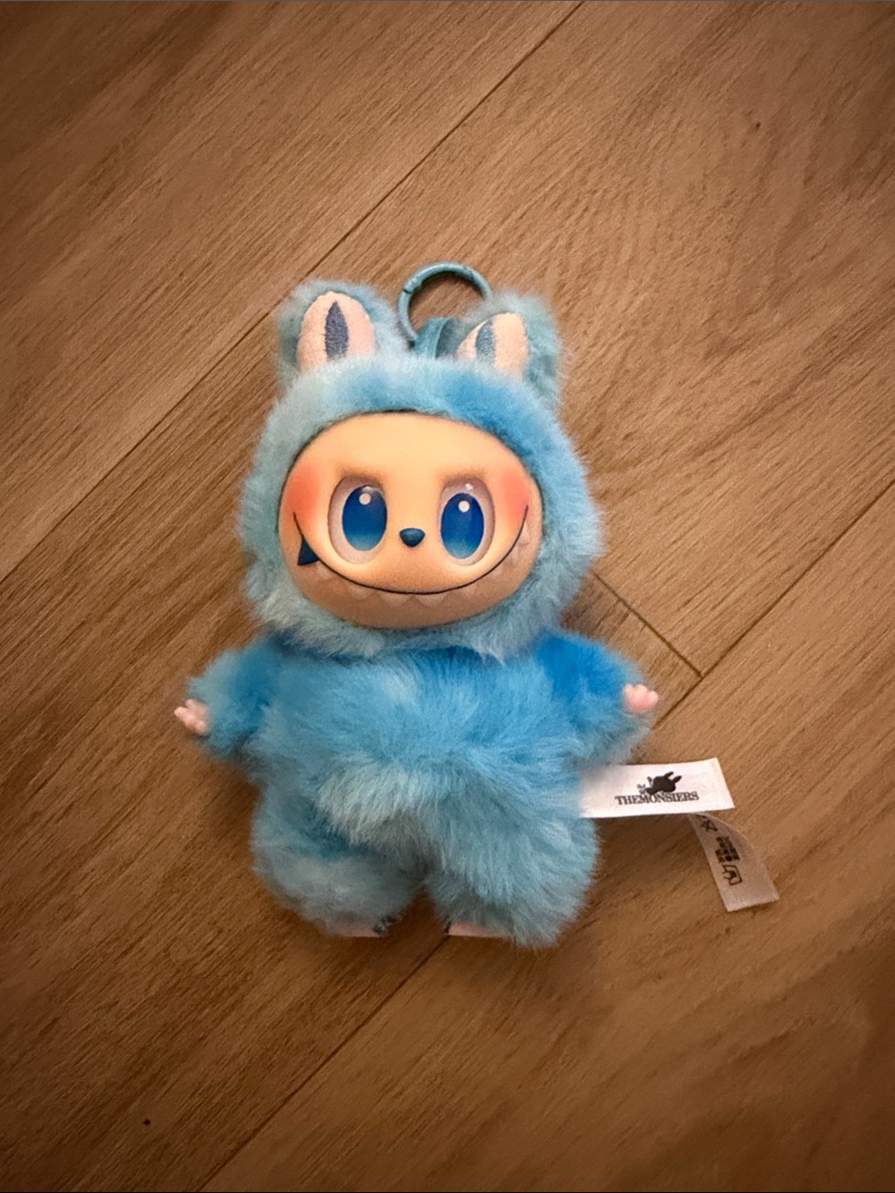 Blue Plush Tie Dye Monster Bag Charm Keychain